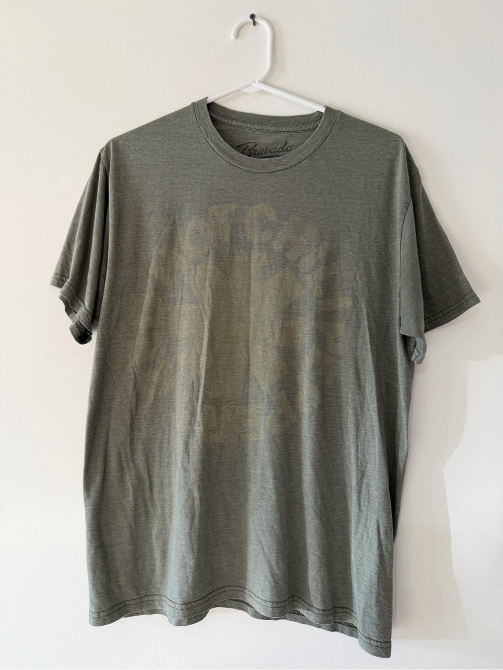 Bravado Men's Olive Green Graphic T-Shirt Red Hot Chili Peppers